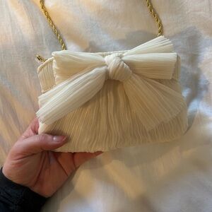 Loeffler Randall | Rochelle White Mini Bow Clutch